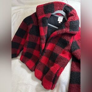 Knox Rose Red and Black Sherpa Jacket